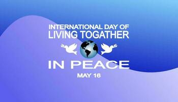 il concetto della giornata internazionale del vivere insieme in pace, con mani di diversi colori della pelle che sostengono il mondo. illustrazione vettoriale. vettore