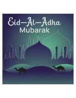 eid al adha mubarak sociale media inviare design vettore