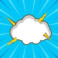 comico cartone animato nube illustrazione con blu sfondo vettore
