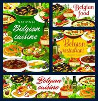 belga cucina ristorante piatti vettore banner