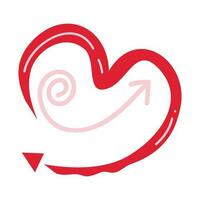 amore cuore mano disegnato elemento illustrazione per San Valentino giorno decorazione. vettore
