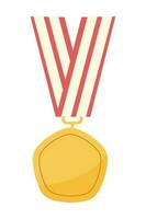 campionato vincitore trofeo oro medaglia premio illustrazione isolato su bianca sfondo. oro campionato o concorrenza vincitore trofeo premi, numero uno, e tazza nel un' concetto di aggiudicazione premi vettore