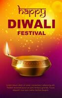 Diwali leggero Festival diya lampada, indiano vacanza vettore