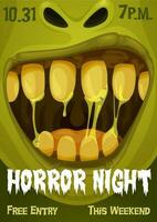 Halloween zombie mostro manifesto di orrore festa vettore