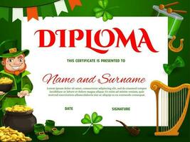 formazione scolastica bambini scuola diploma per st patricks giorno vettore