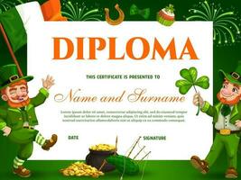 formazione scolastica bambini scuola diploma per st patricks giorno vettore