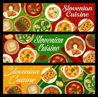 sloveno cucina ristorante pasti vettore banner