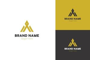 una lettera logo design, triangolo logo design vettore