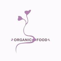 biologico cibo. logo per azienda agricola prodotti, microverdi, crescione insalata. vettore isolato emblemi.