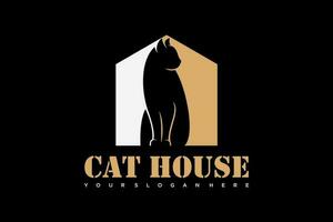 gatto animale domestico Casa casa logo vettore icona illustrazione