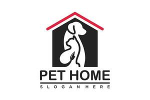 cane gatto animale domestico Casa casa logo vettore icona illustrazione