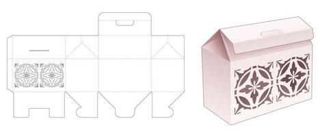 scatola per borsa a fogli mobili con modello fustellato con motivo stampato vettore