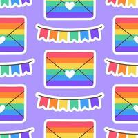 lgbt senza soluzione di continuità modello. simbolo di il lgbt Comunità. impostato di lgbt orgoglio o arcobaleno elementi nel vario forme design. umano diritti e Genere equità simbolo. lgbt bandiera o arcobaleno bandiera. vettore