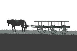 trainato da cavalli carrello. piatto vettore illustrazione. tradizionale storia concetto