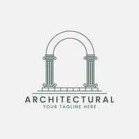 arco logo linea arte logo vettore modello illustrazione design. pilastro icona design