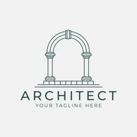 arco logo lineare logo vettore modello illustrazione design. pilastro icona design