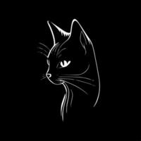 gatto clipart - nero e bianca isolato icona - vettore illustrazione
