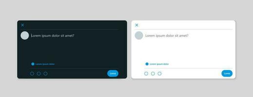 buio e leggero modalità sociale media inviare modello modello, piatto design su grigio sfondo vettore
