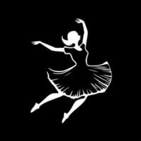 danza - nero e bianca isolato icona - vettore illustrazione