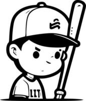 baseball - nero e bianca isolato icona - vettore illustrazione