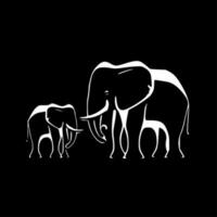 elefanti - minimalista e piatto logo - vettore illustrazione
