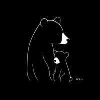 mamma orso - minimalista e piatto logo - vettore illustrazione