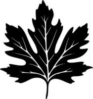 le foglie - nero e bianca isolato icona - vettore illustrazione