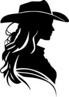 cowgirl - minimalista e piatto logo - vettore illustrazione