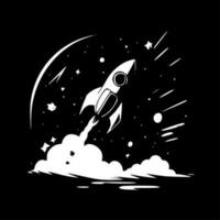spazio - nero e bianca isolato icona - vettore illustrazione