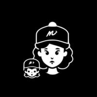 baseball mamma, minimalista e semplice silhouette - vettore illustrazione