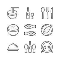 modificabile impostato icona di ristorante, vettore illustrazione isolato su bianca sfondo. utilizzando per presentazione, sito web o mobile App