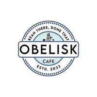 obelisco bar distintivo logo design vettore