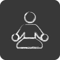 icona meditazione. adatto per salutare simbolo. gesso stile. semplice design modificabile. design modello vettore