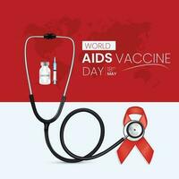 mondo AIDS vaccino giorno sociale media messaggi vettore