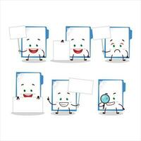 blu manila cartella cartone animato personaggio portare informazione tavola vettore