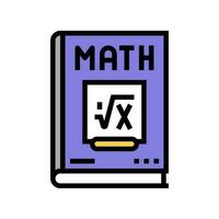libro matematica scienza formazione scolastica colore icona vettore illustrazione