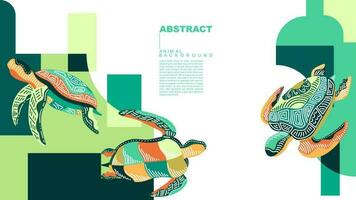 vettore astratto tre tartarughe sfondo disegno, esotico colorato sfondo