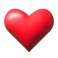 rosso cuore 3d realistico icona vettore illustrazione