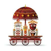 signore jagannath balabhadra e subhadra vettore illustrazione