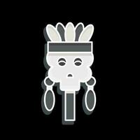 icona cranio. relazionato per americano indigeno simbolo. lucido stile. semplice design modificabile vettore