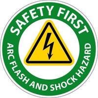 sicurezza primo pavimento cartello arco veloce e shock rischio vettore