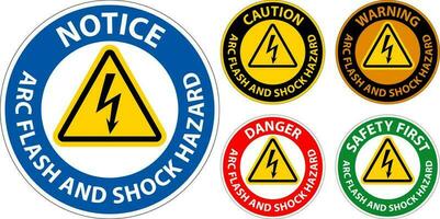 avvertimento pavimento cartello arco veloce e shock rischio vettore