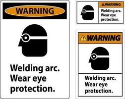 avvertimento saldatura arco indossare occhio protezione cartello vettore