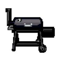 cibo fumatore bbq gioco pixel arte vettore illustrazione