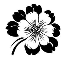 flora fiore vettore icona tatuaggio