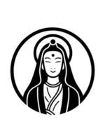 vettore icona di guanyin bodhisattva asiatico divinità