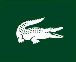 lacoste logo marca simbolo bianca design Abiti moda vettore illustrazione con verde sfondo