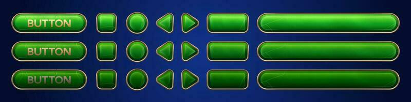 verde ui vettore pulsante animazione per gioco interfaccia