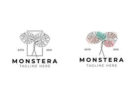 Monstera logo design vettore