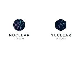 nucleare o atomo logo design. nucleare logo vettore